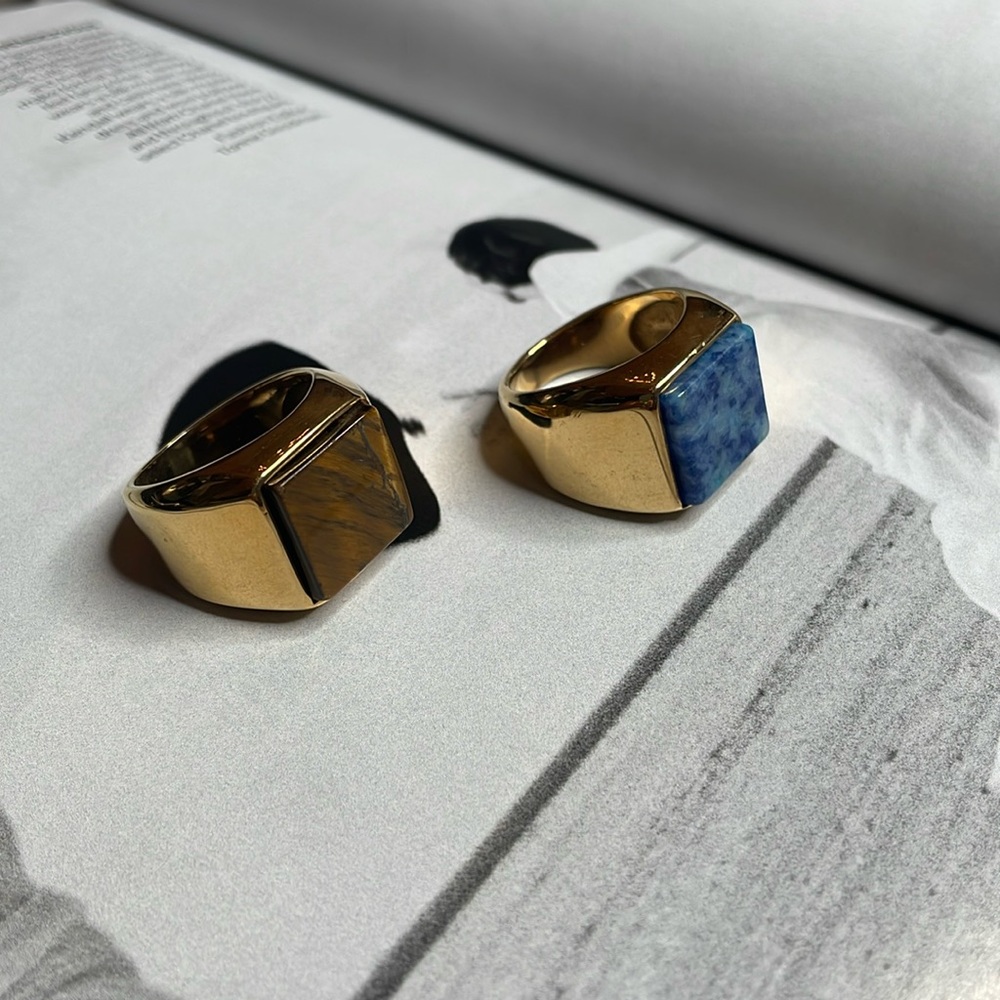 Men’s genuine stone ring